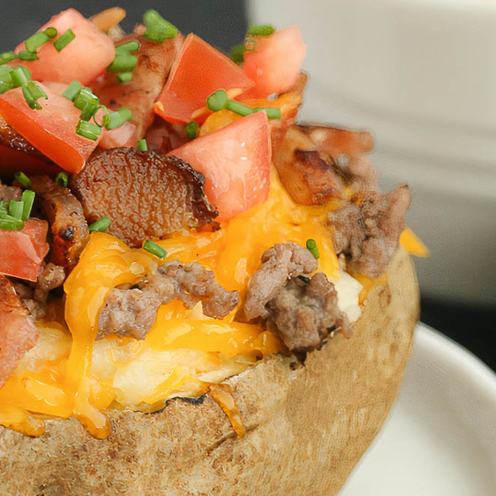 Bacon Cheeseburger Twice-Baked Potatoes 